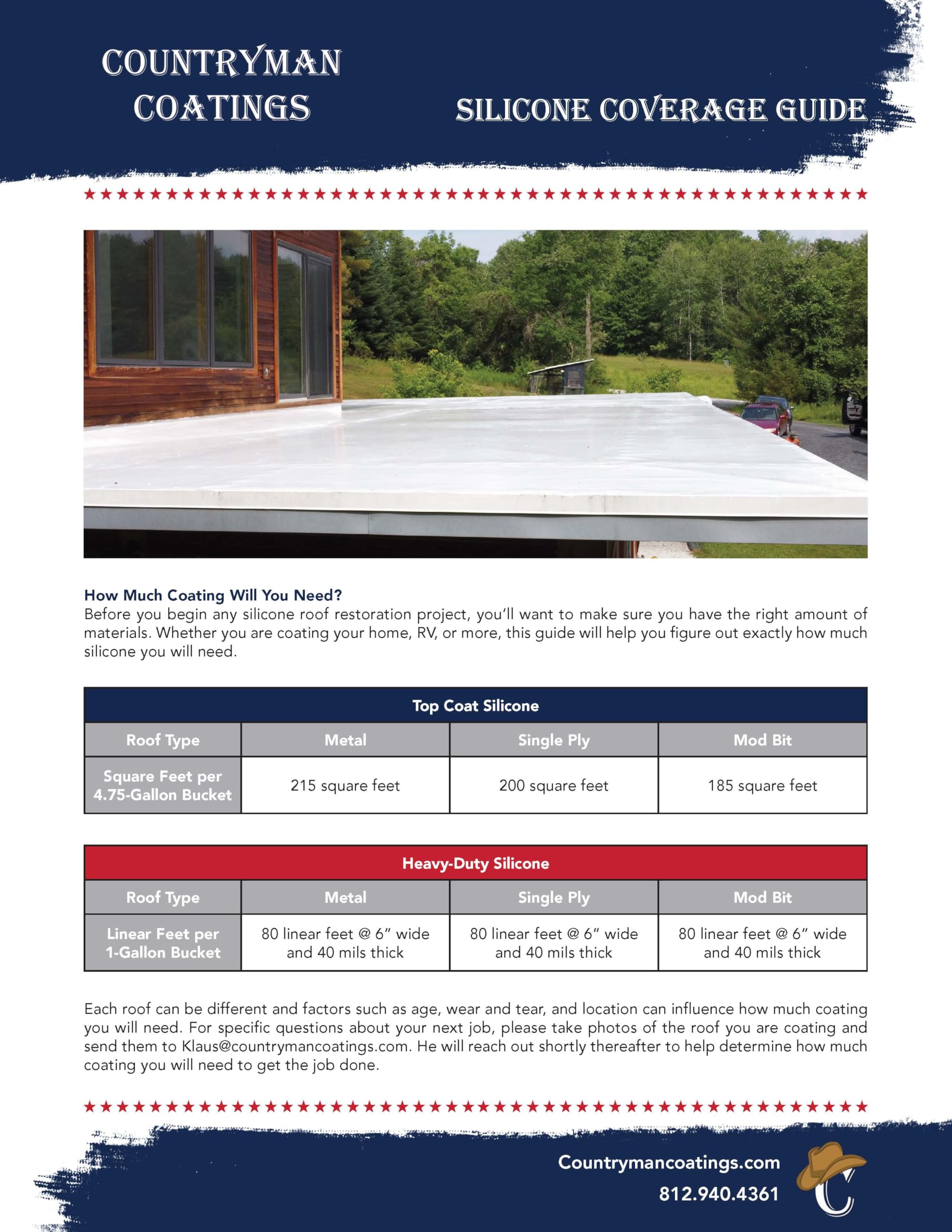 Countryman Coatings seal leaks and seams on flat roofs.
