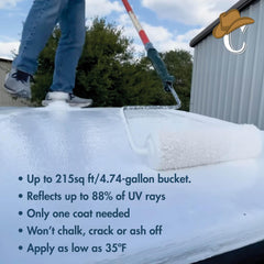Countryman Coatings silicone roof coating reflects sunlight for cooler surfaces.