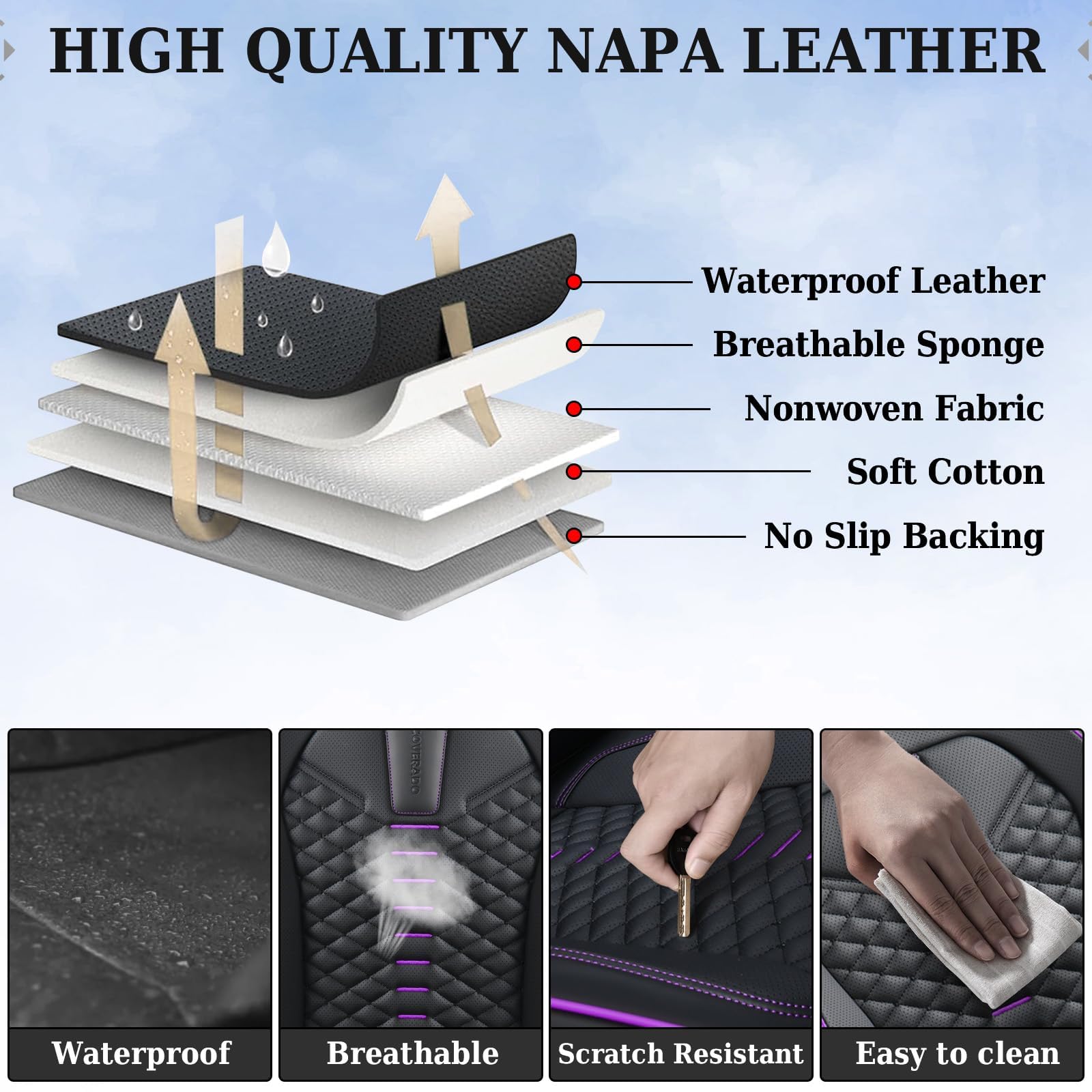 Coverado back seat pocket design adds convenient storage on family trips
