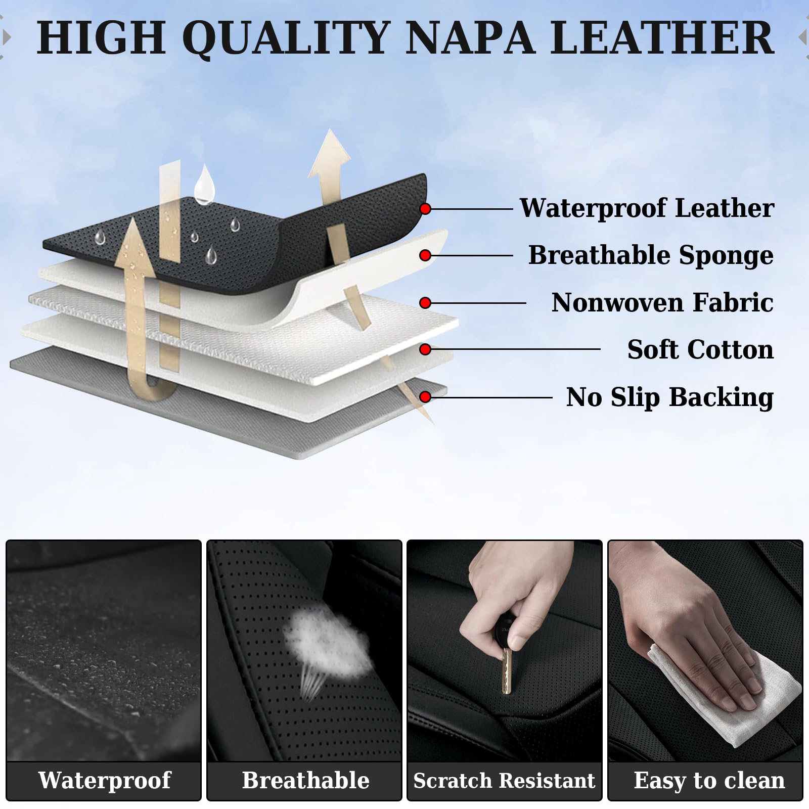 Coverado breathable leather feels comfortable and resistant to fading.