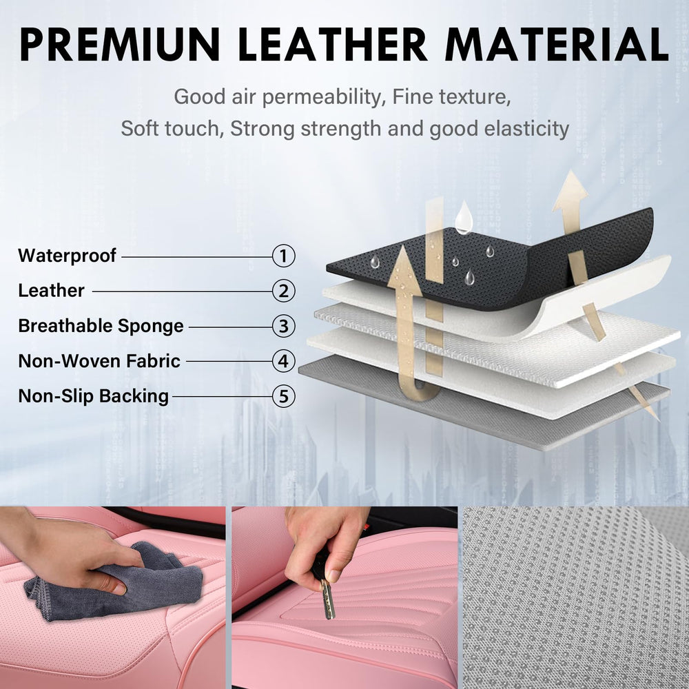 Coverado pink breathable leather texture highlighting soft, odor-free feel