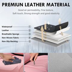 Coverado pink breathable leather texture highlighting soft, odor-free feel