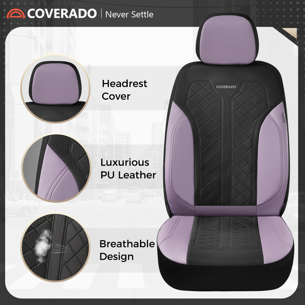 Coverado breathable mesh panel detail on seat cover improves airflow