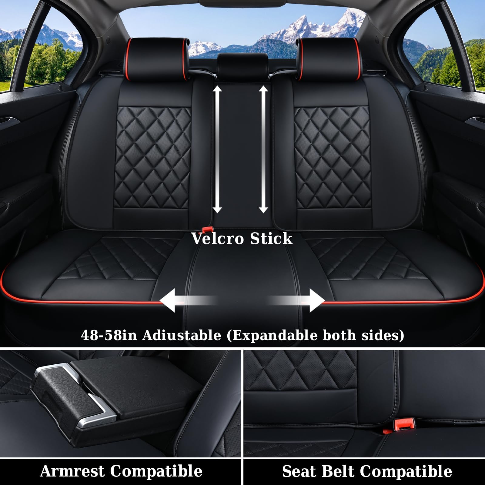 Coverado car seat covers faux leather texture close-up shows premium look and breathability
