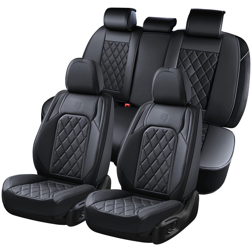 Coverado car seat covers full set protects front and rear seats with a premium look.