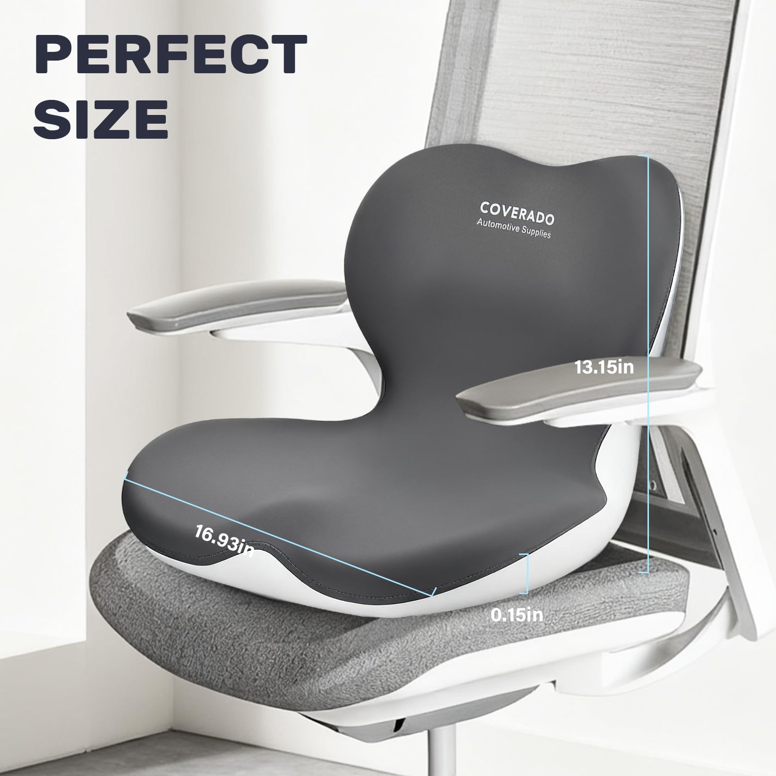 Coverado compact design fitting car seat without crowding