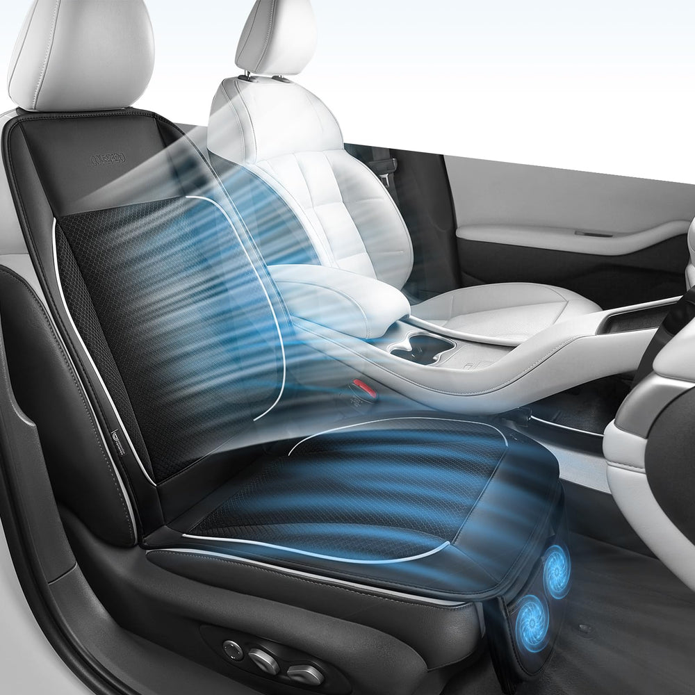 Coverado cooling seat cushion front view with universal fit and breathable comfort