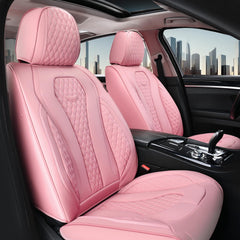 Coverado pink leatherette front seat covers for stylish protection