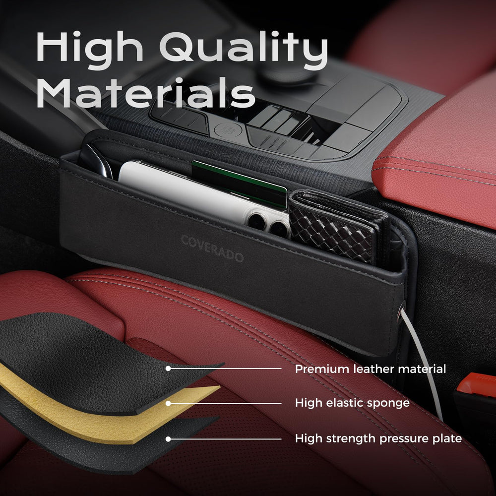 Coverado gap filler moves with the seat to stay in place