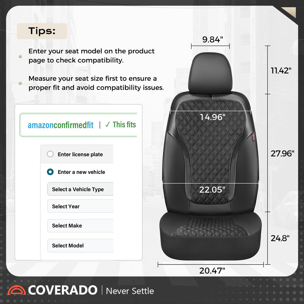 Coverado headrest covers allow easy adjustment for comfort and safety.