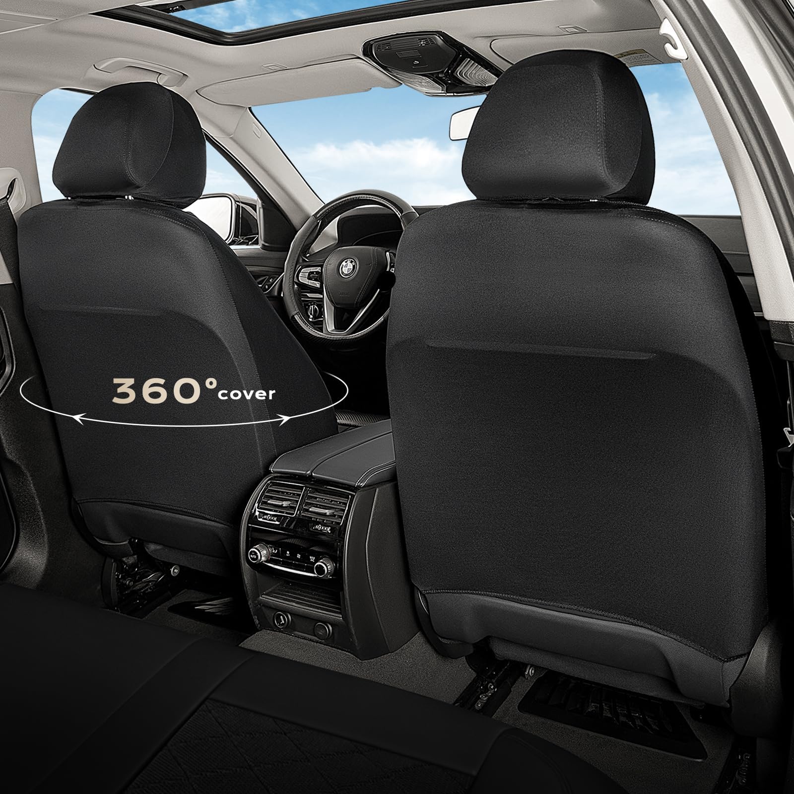 Coverado-headrest-covers adjustable ensure comfortable seat alignment.