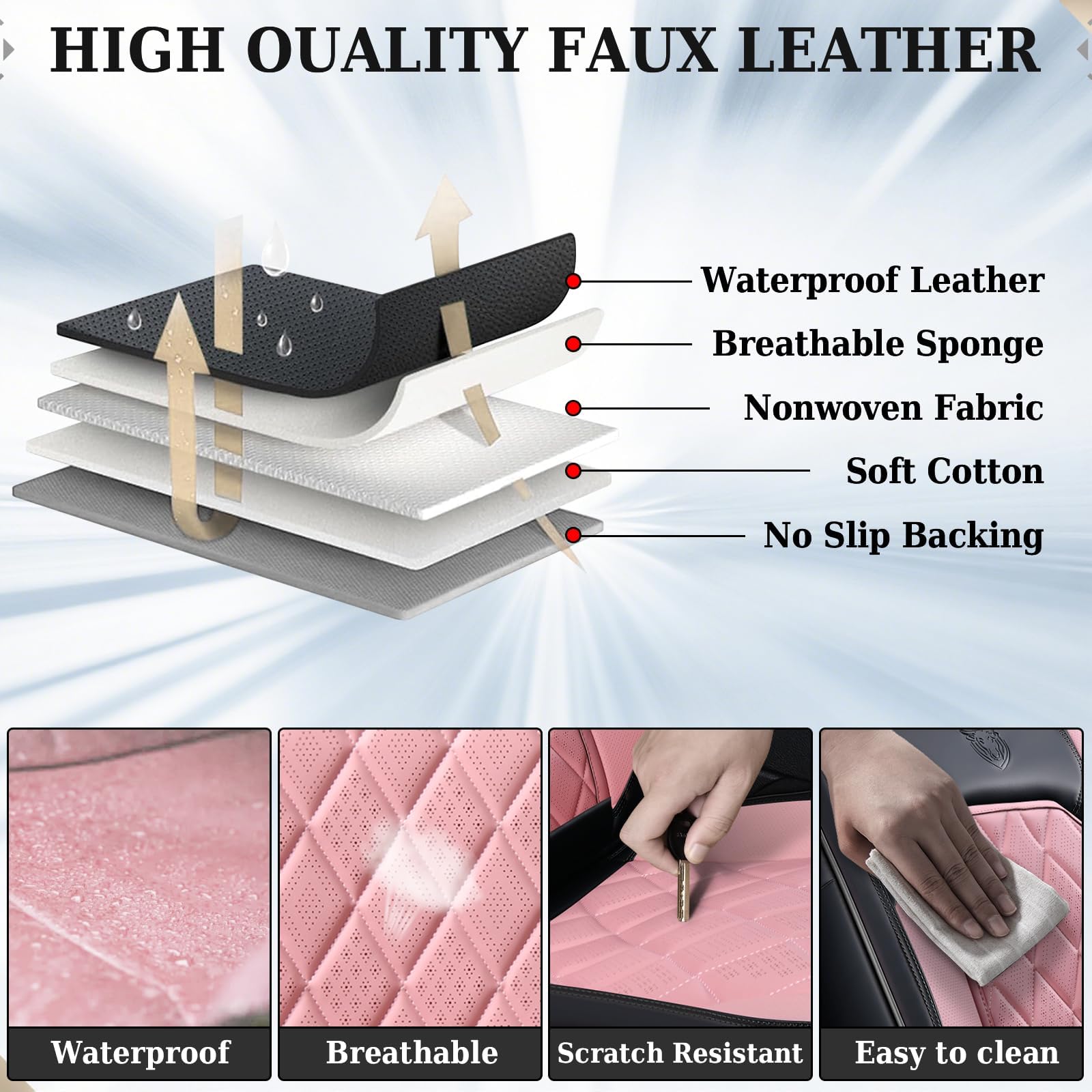 Separate headrest covers allow quick adjustment for comfort with Coverado.