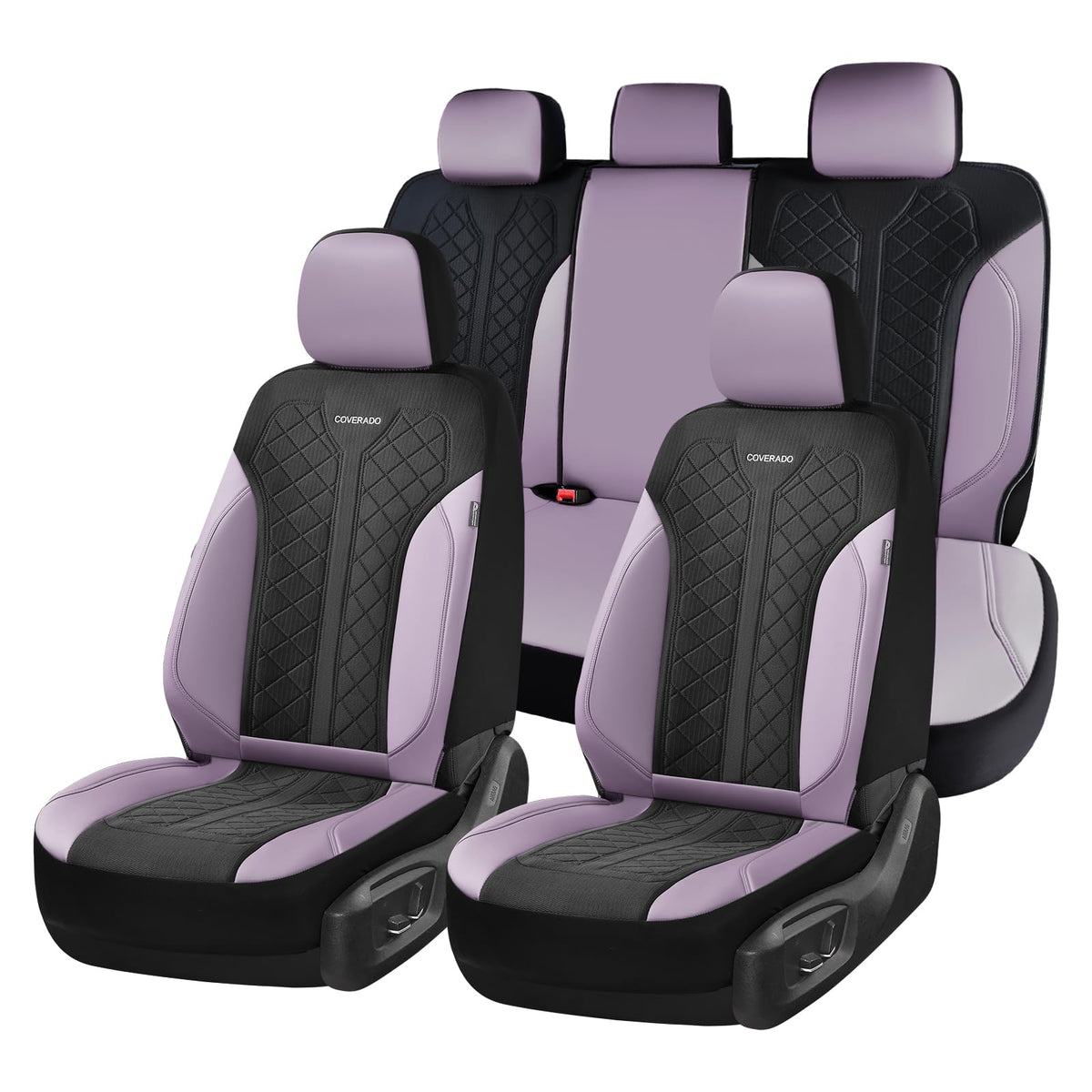 Coverado leather front seat cover left view highlights premium fit and spill resistance