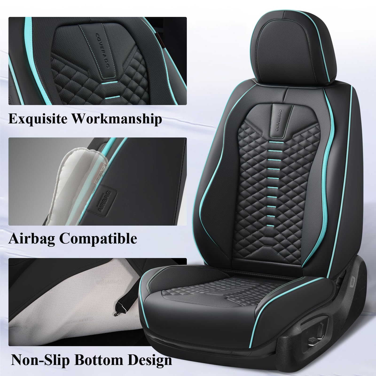 Coverado leather seat cover waterproof material—resists spills and splashes