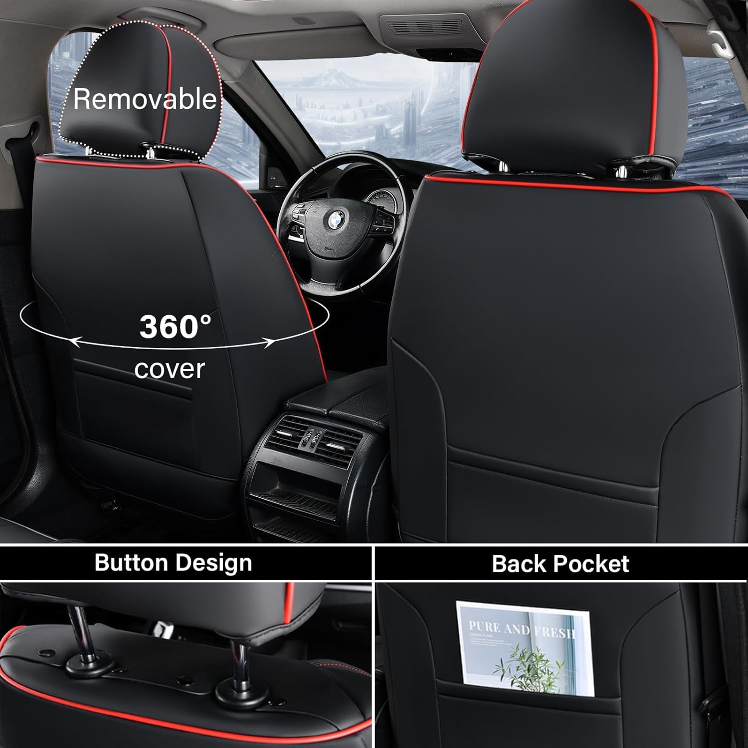 Coverado leather seat covers back-left offering full coverage for rear seating