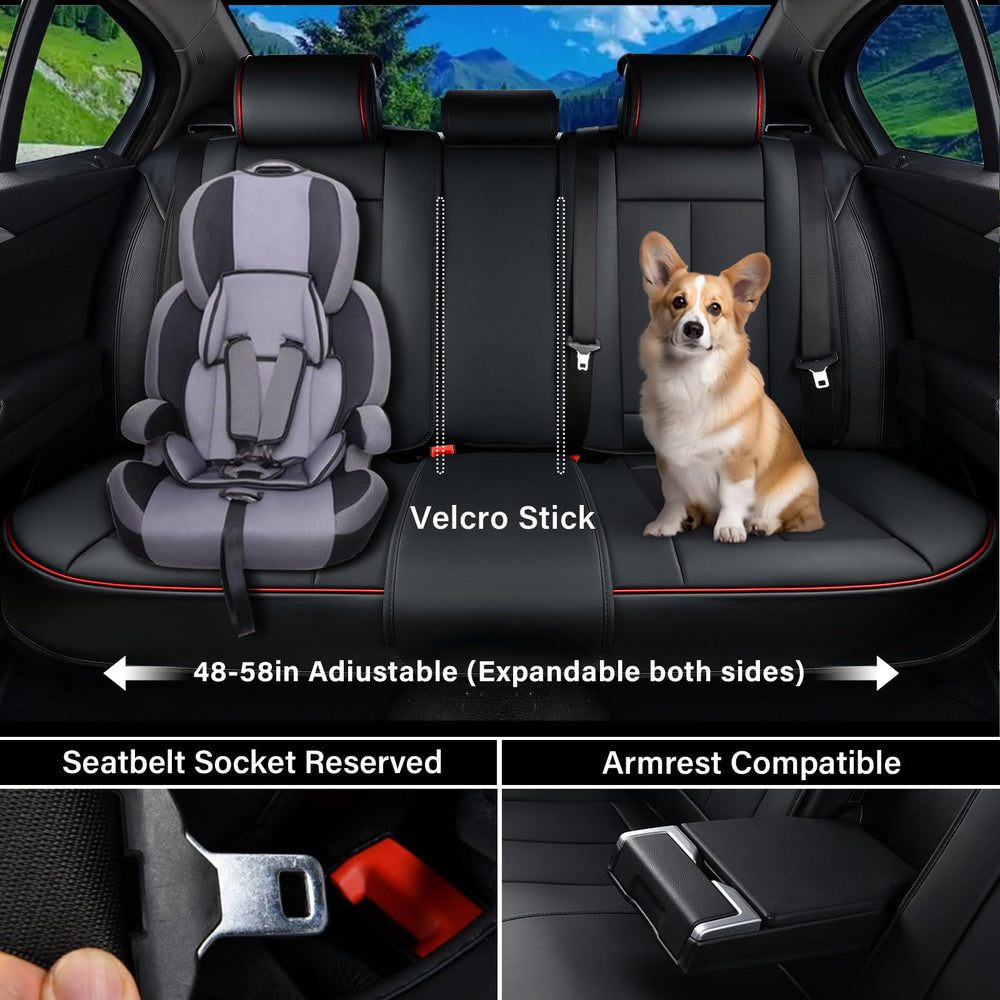 Coverado leather seat cover back-middle demonstrates seamless fit for center seat