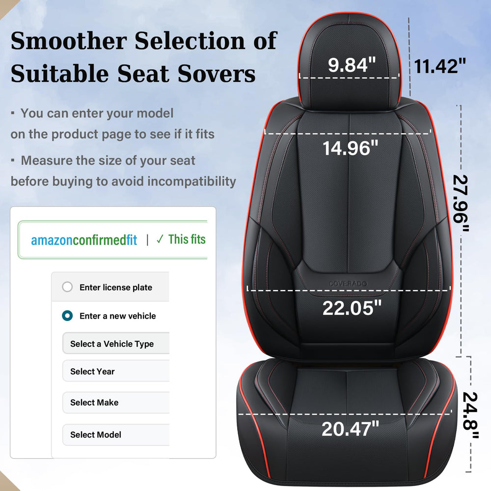 Coverado leather seat cover back-right highlighting breathable material