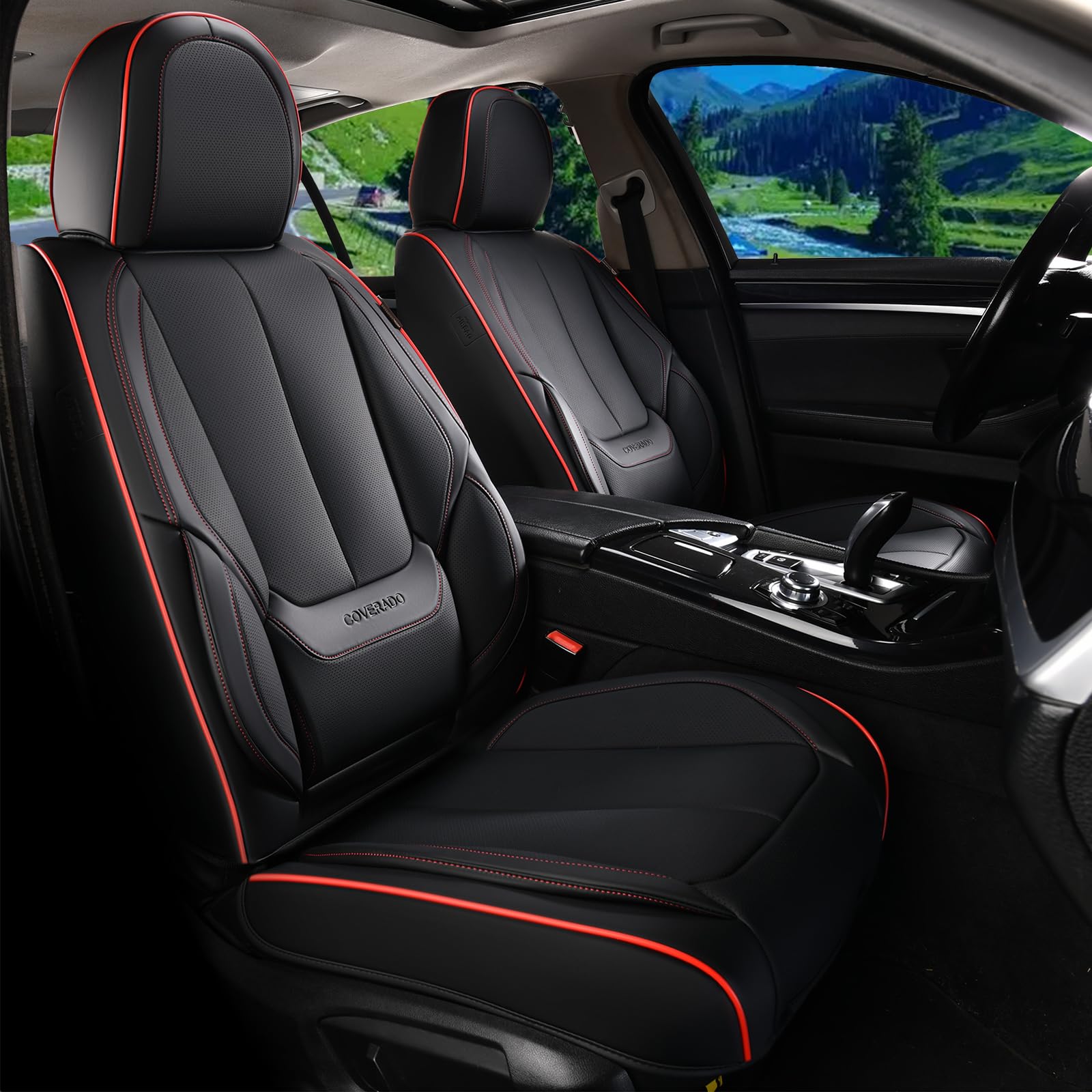 Coverado leather seat covers front-right with luxurious feel and spill resistance