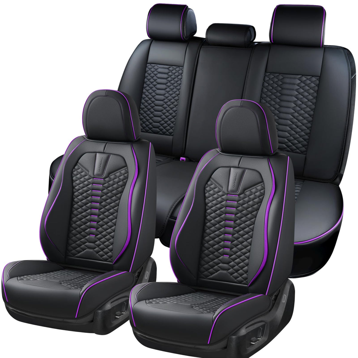 Coverado leather seat covers front set shows premium NAPPA texture for refined interior protection