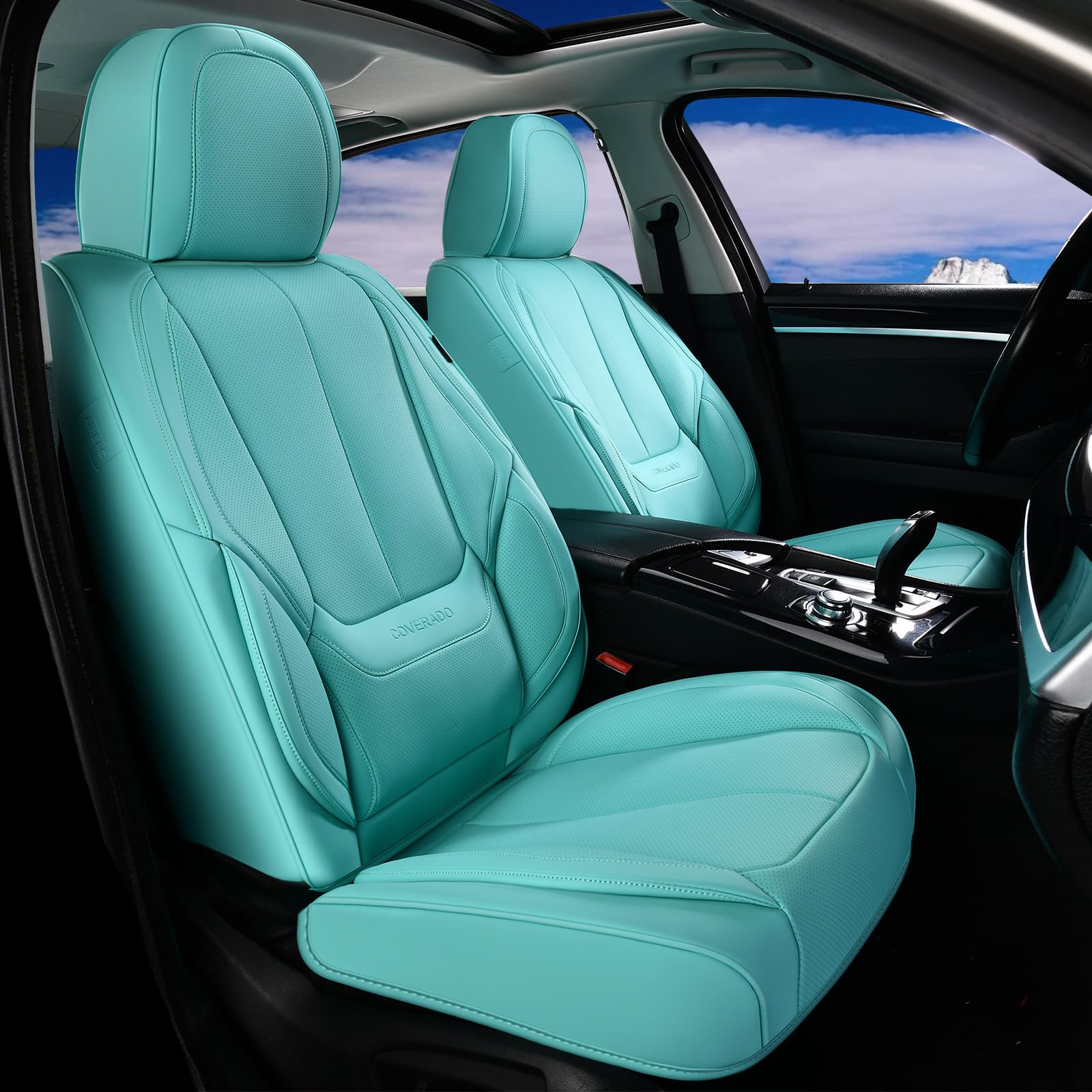 Coverado Nappa leather back seat covers; durable protection for passengers.