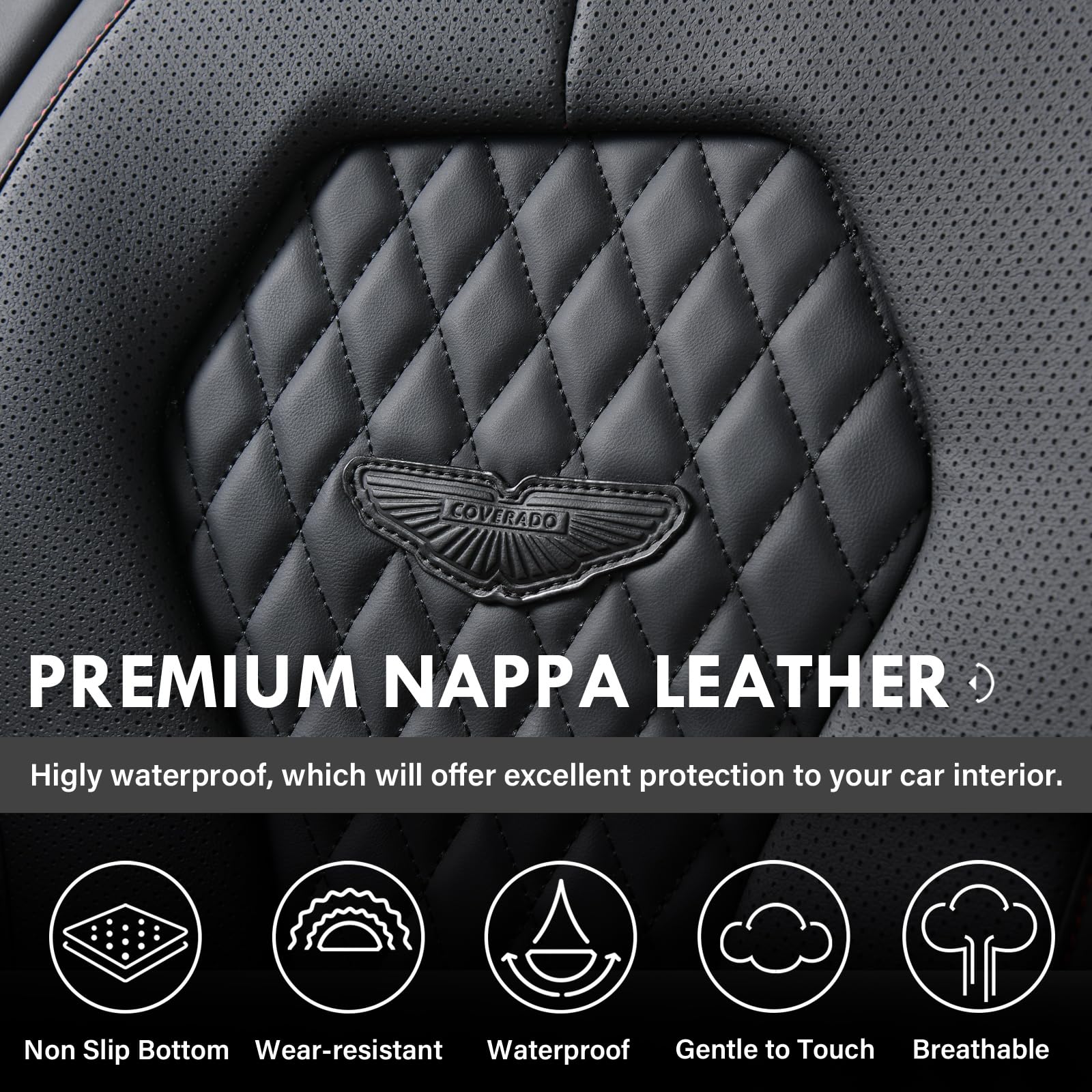 Package contents from Coverado including manual and all seat covers