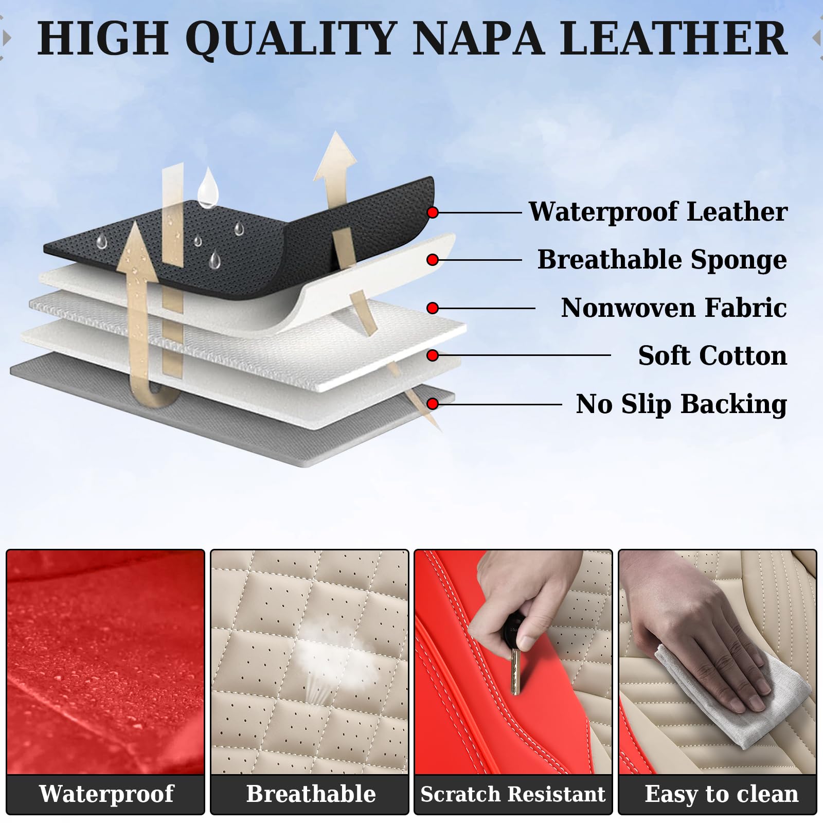 Coverado rear-seat protector with full wrap design guarding against spills
