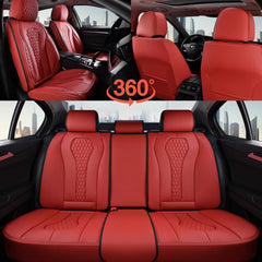 Coverado red rear seat cover providing cohesive look and durable protection