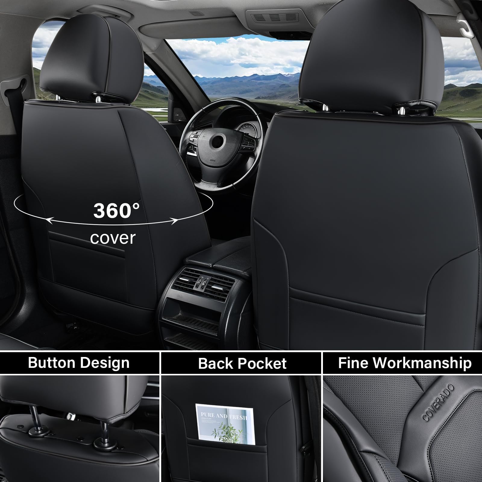 Coverado seat cover lumbar support boosts comfort on long drives.