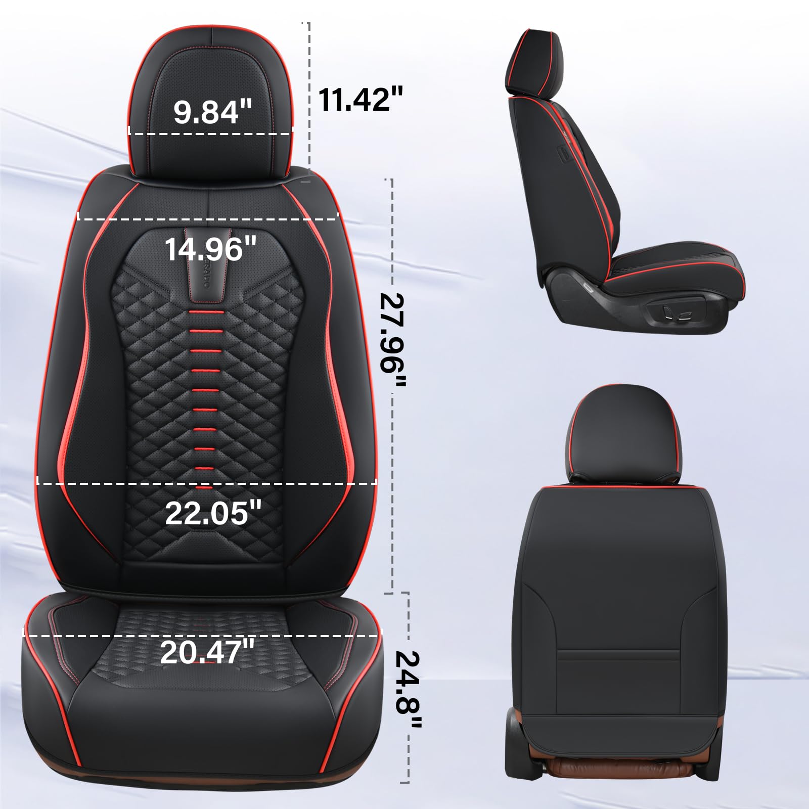 Coverado seat covers black red detail enhances contrast and hides everyday mess