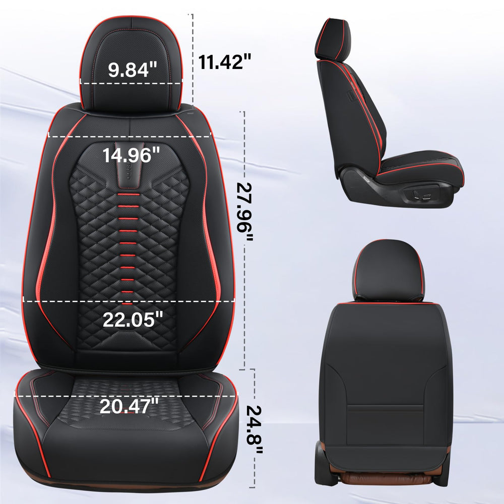 Coverado seat covers black red detail enhances contrast and hides everyday mess