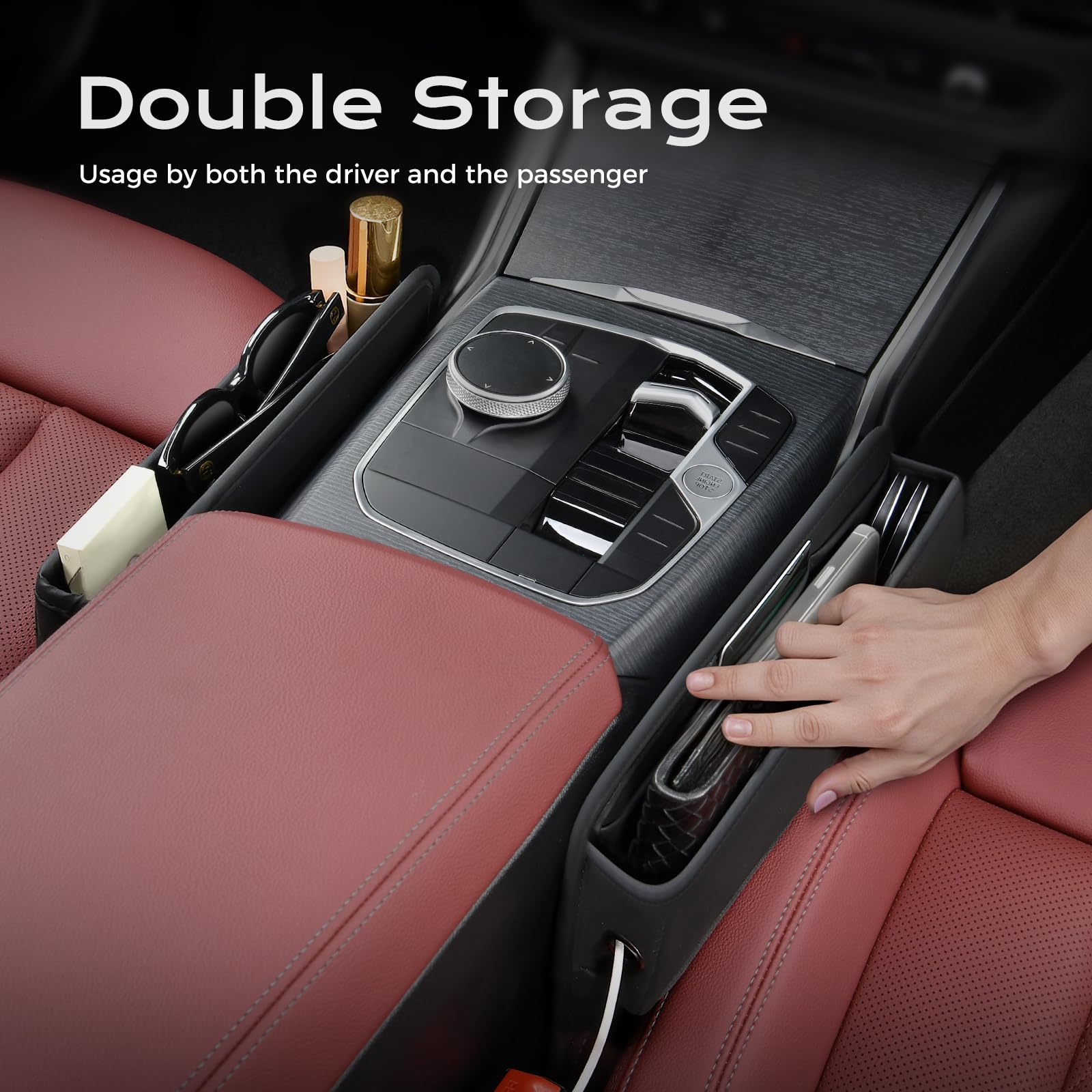 Detailed view of seat seam filler integration with the seat