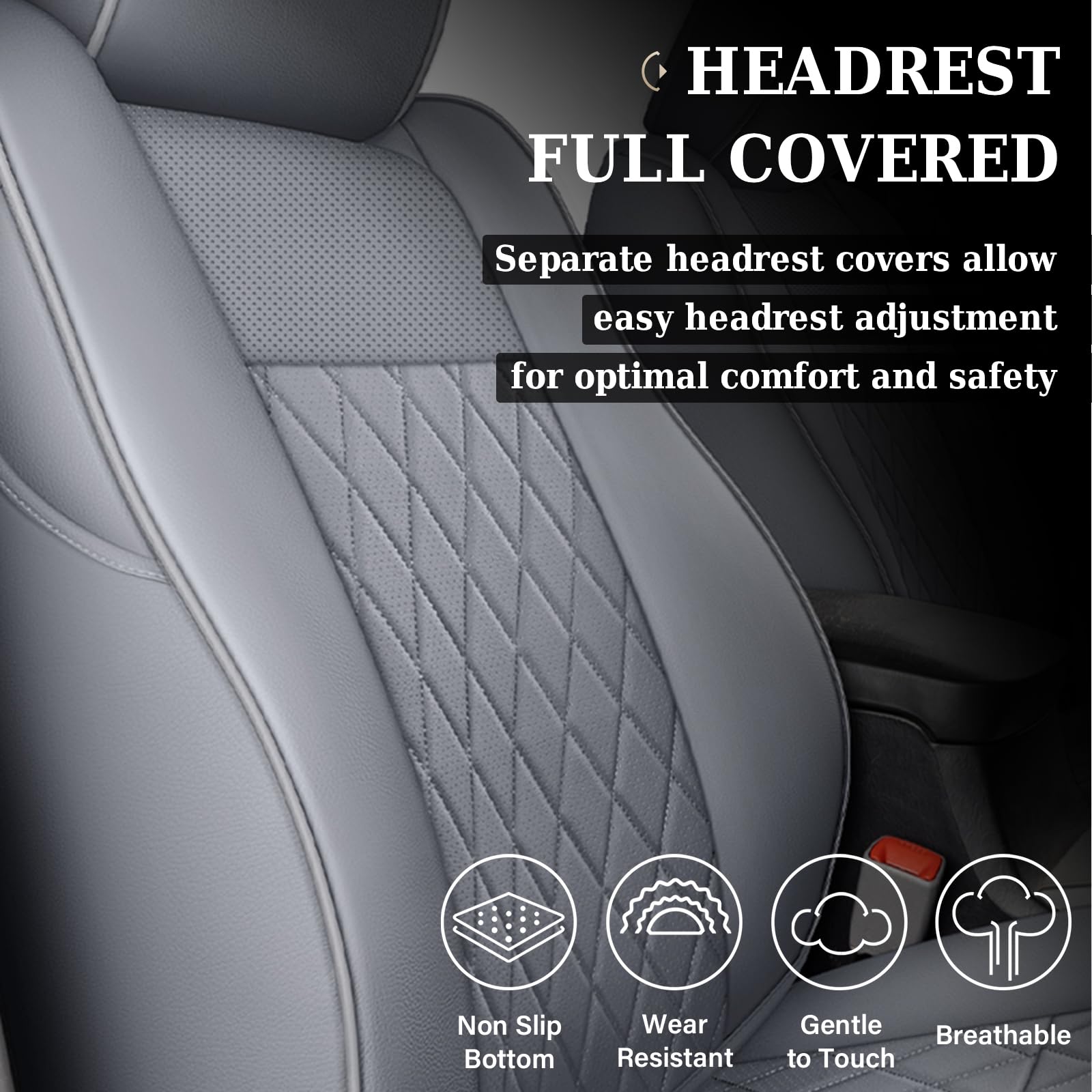 Front seat cover with built-in pocket for magazines and small items.