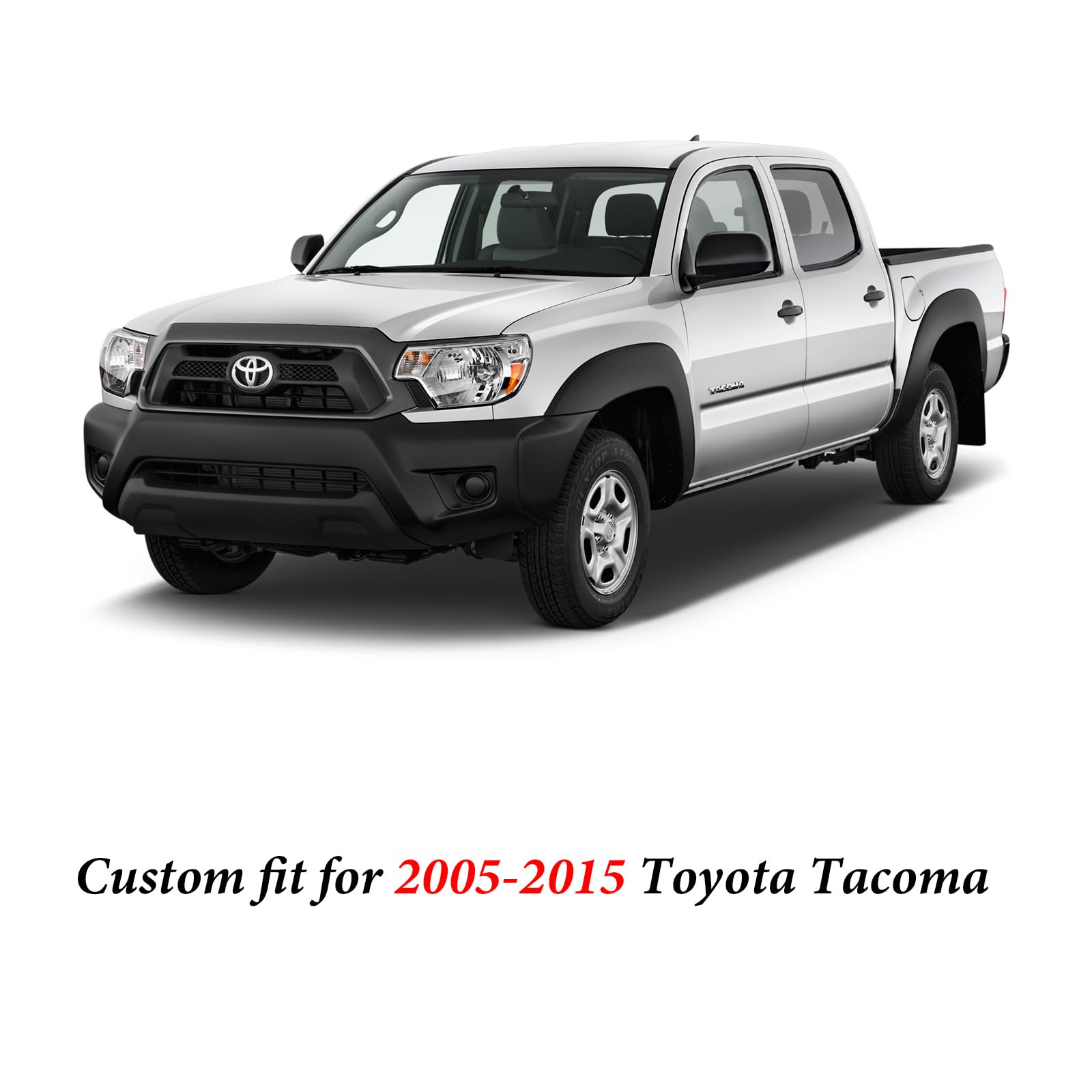 Installation straps and hooks securing the Coverado Tacoma seat cover.