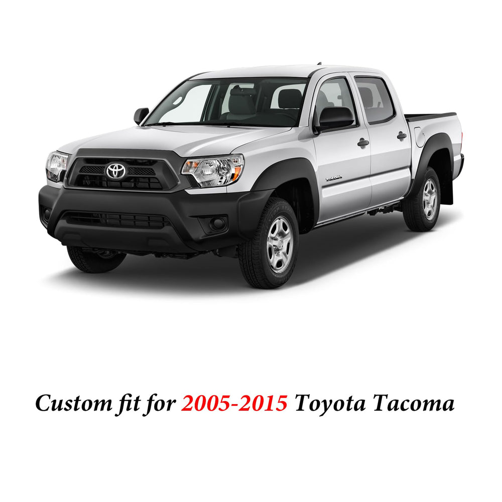 Installation straps and hooks securing the Coverado Tacoma seat cover.