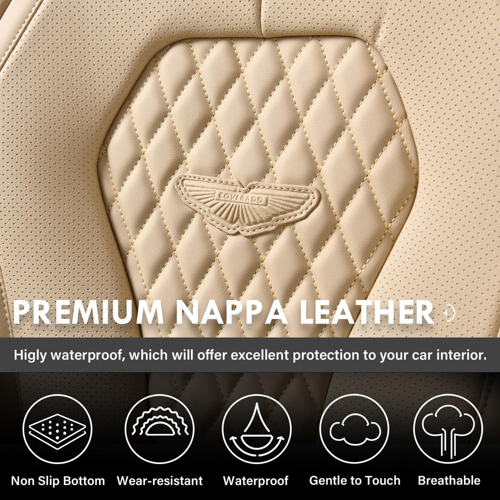 Coverado three piece rear seat design enables secure installation and flexible fit
