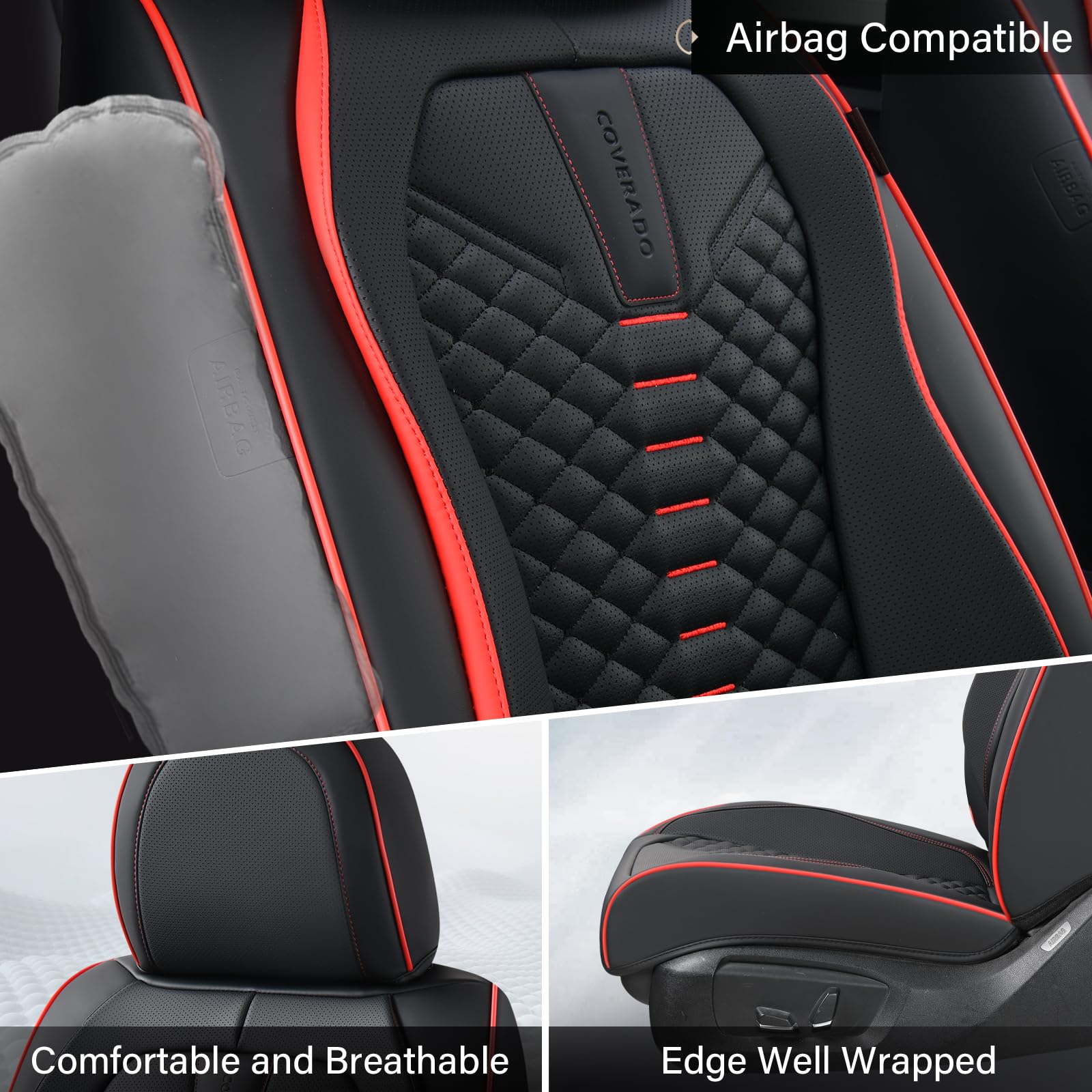 Coverado universal-fit car seat covers adaptable to most vehicles
