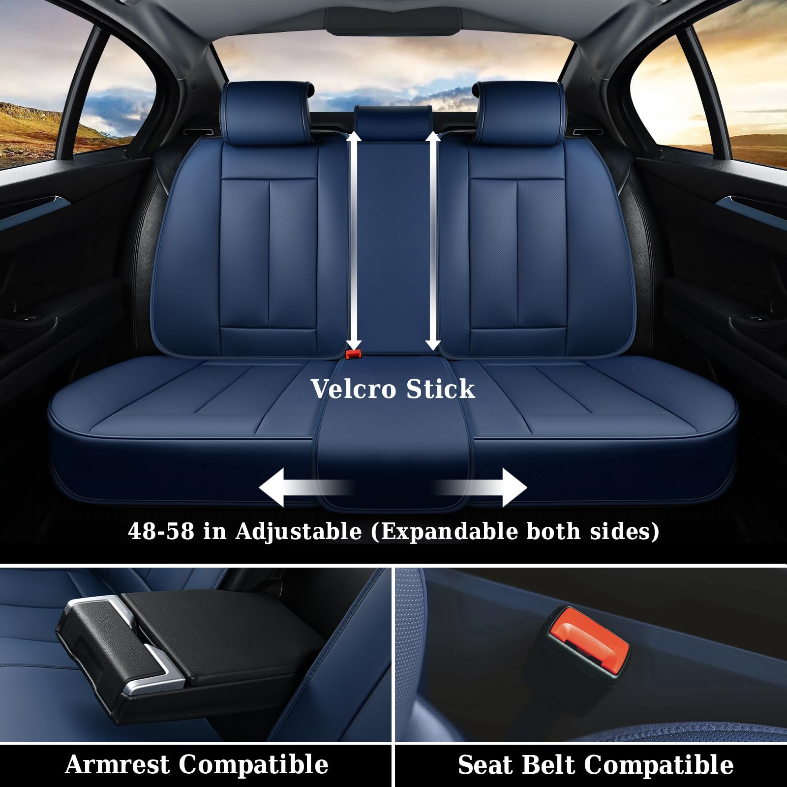 Coverado universal-fit car seat covers fit most vehicles for quick upgrading.