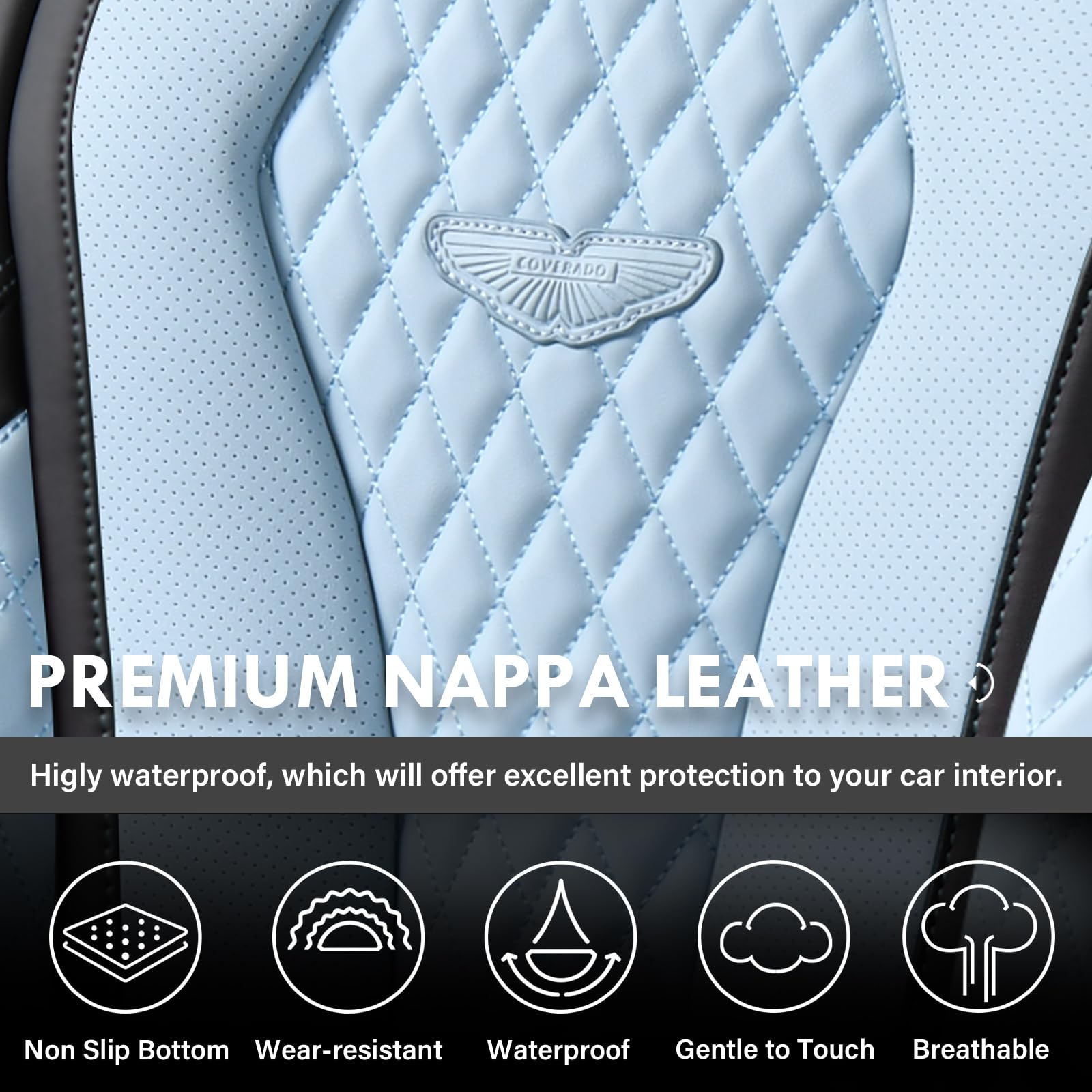 Coverado universal-fit design covers most vehicles without hindering safety features.