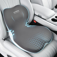 Coverado upgraded car seat cushion with lumbar support for long drives