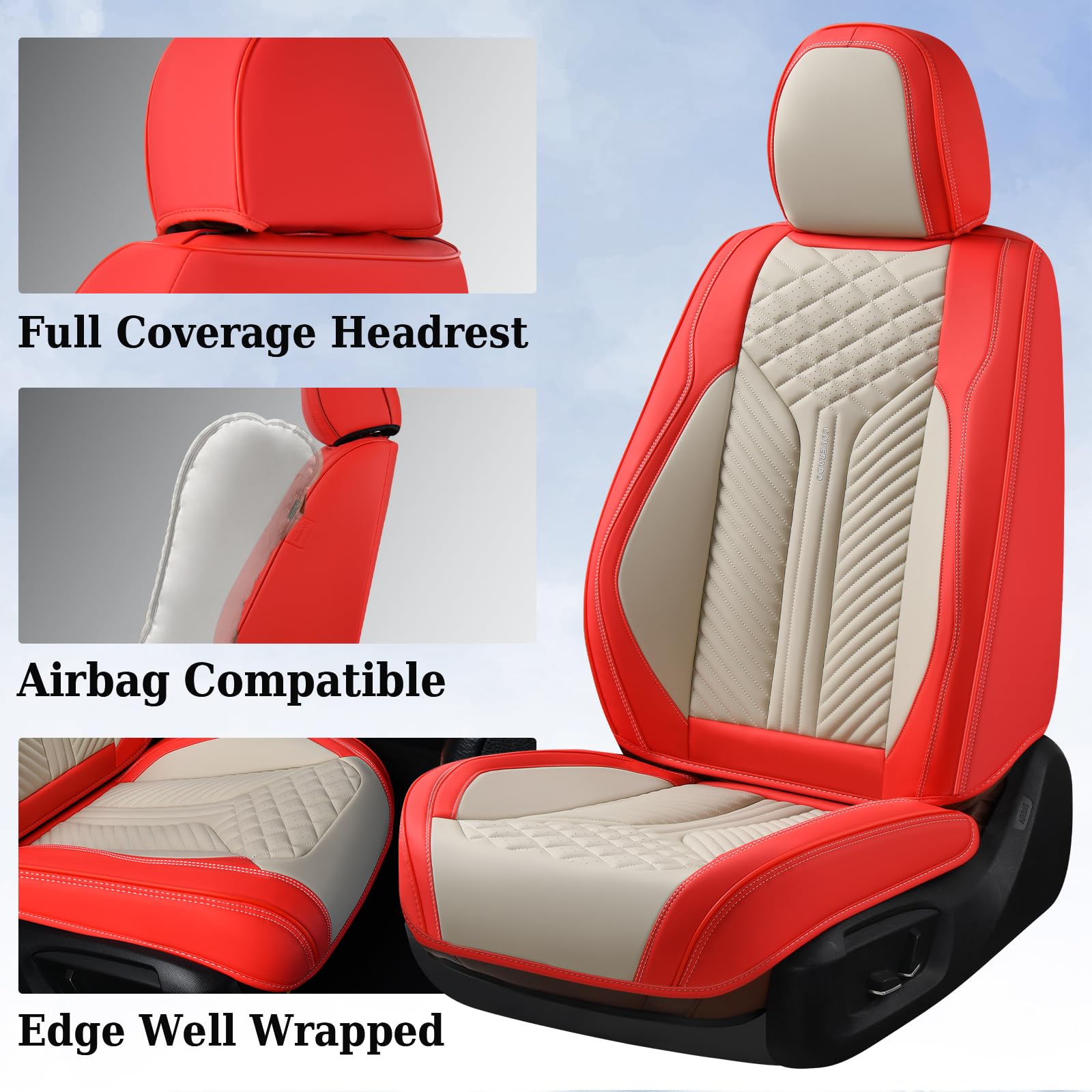 Coverado waterproof car seat covers in action during a drive