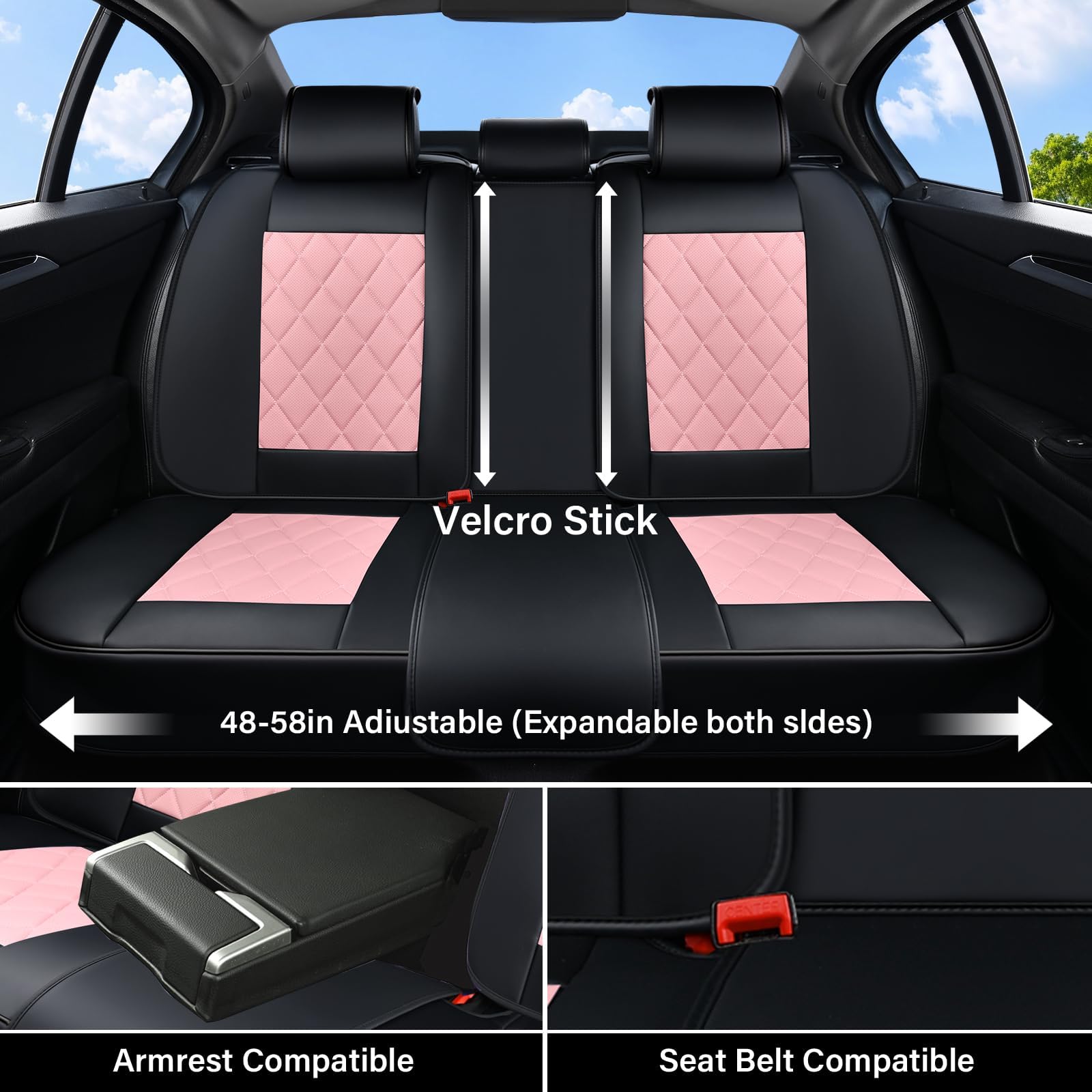 Waterproof faux leather from Coverado keeps seats clean during daily commutes.