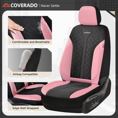 Coverado waterproof leather texture close-up shows spill resistance and easy wipe-clean