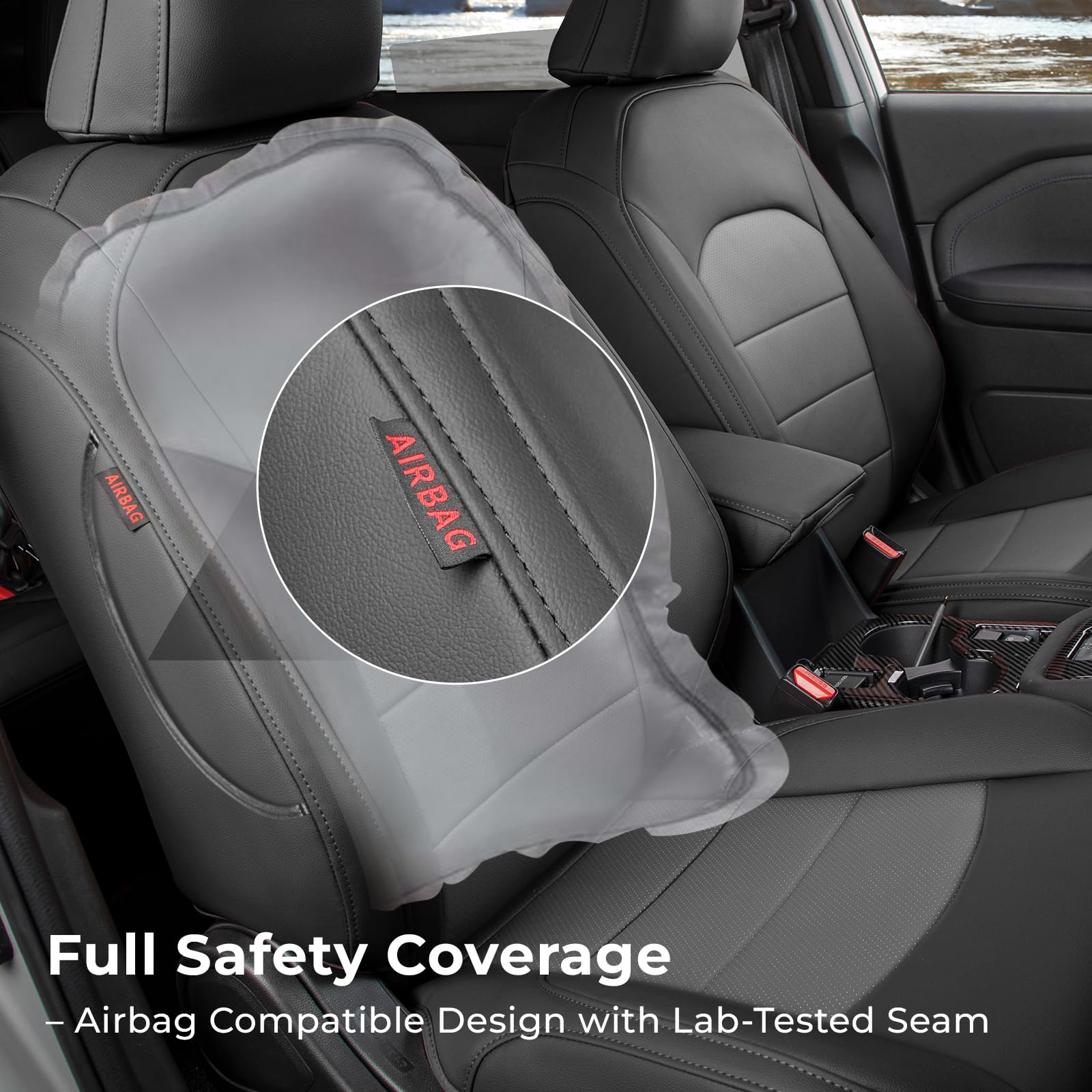 Rear seat pocket storage included on Coverdream Forester seat covers.