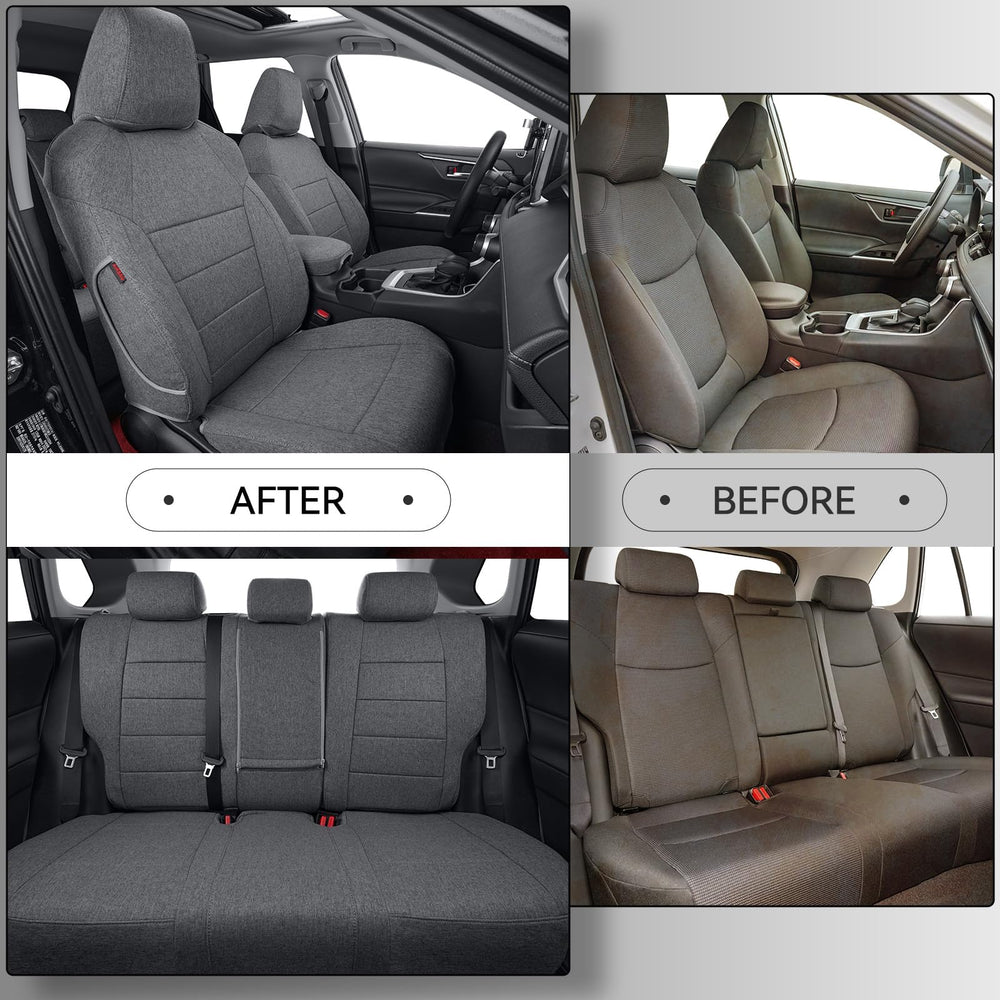 Coverdream linen-polyester blend keeps Rav4 interior cool and breathable during daily drives.