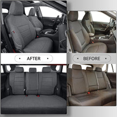 Coverdream linen-polyester blend keeps Rav4 interior cool and breathable during daily drives.