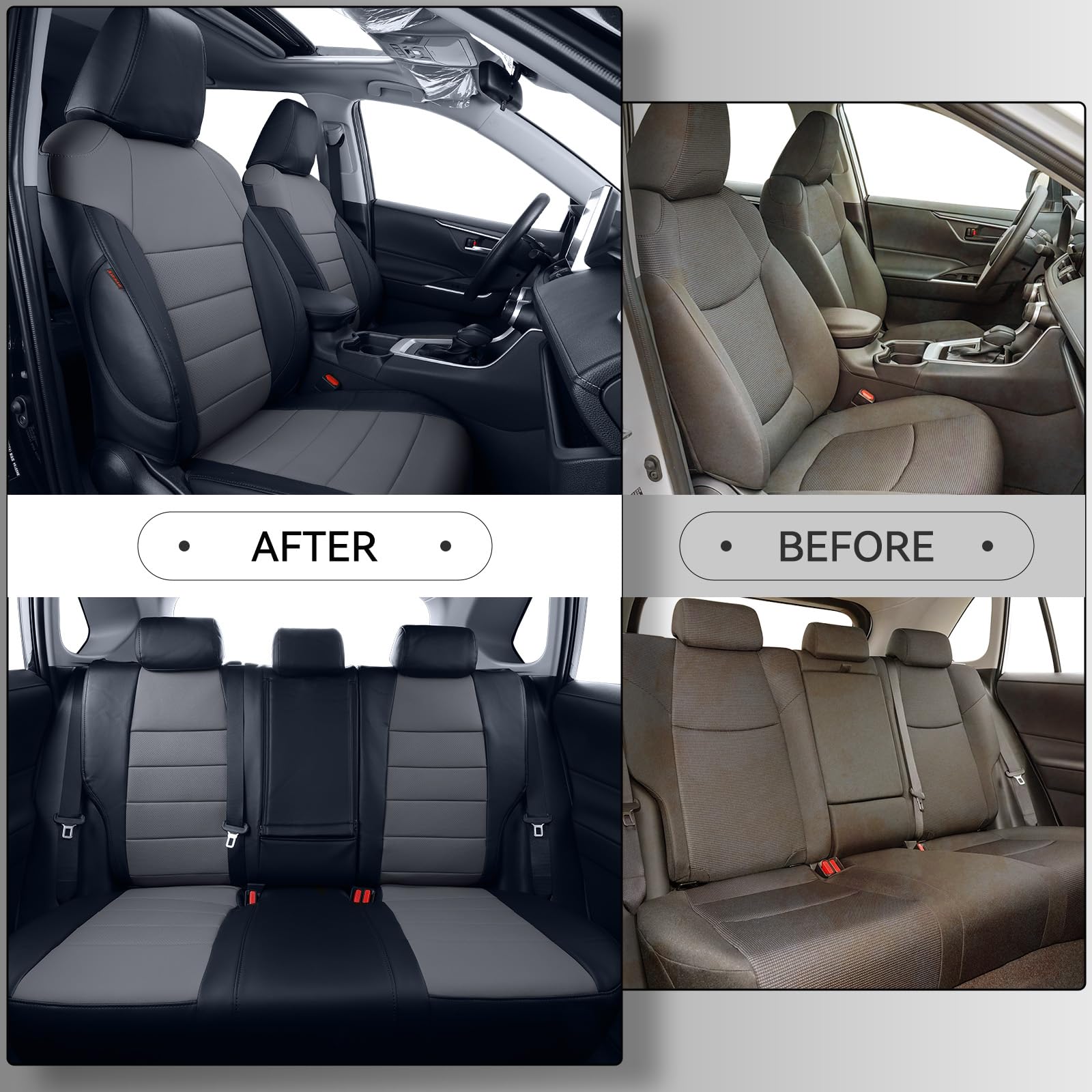Front and rear Rav4 seat covers by Coverdream include a seat-back pocket for extra storage.