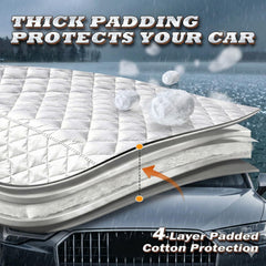 Coverra protector covers side windows and mirrors for complete storm coverage.