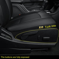 Covertopia GMC Canyon back seat cover offers independent seating protection.