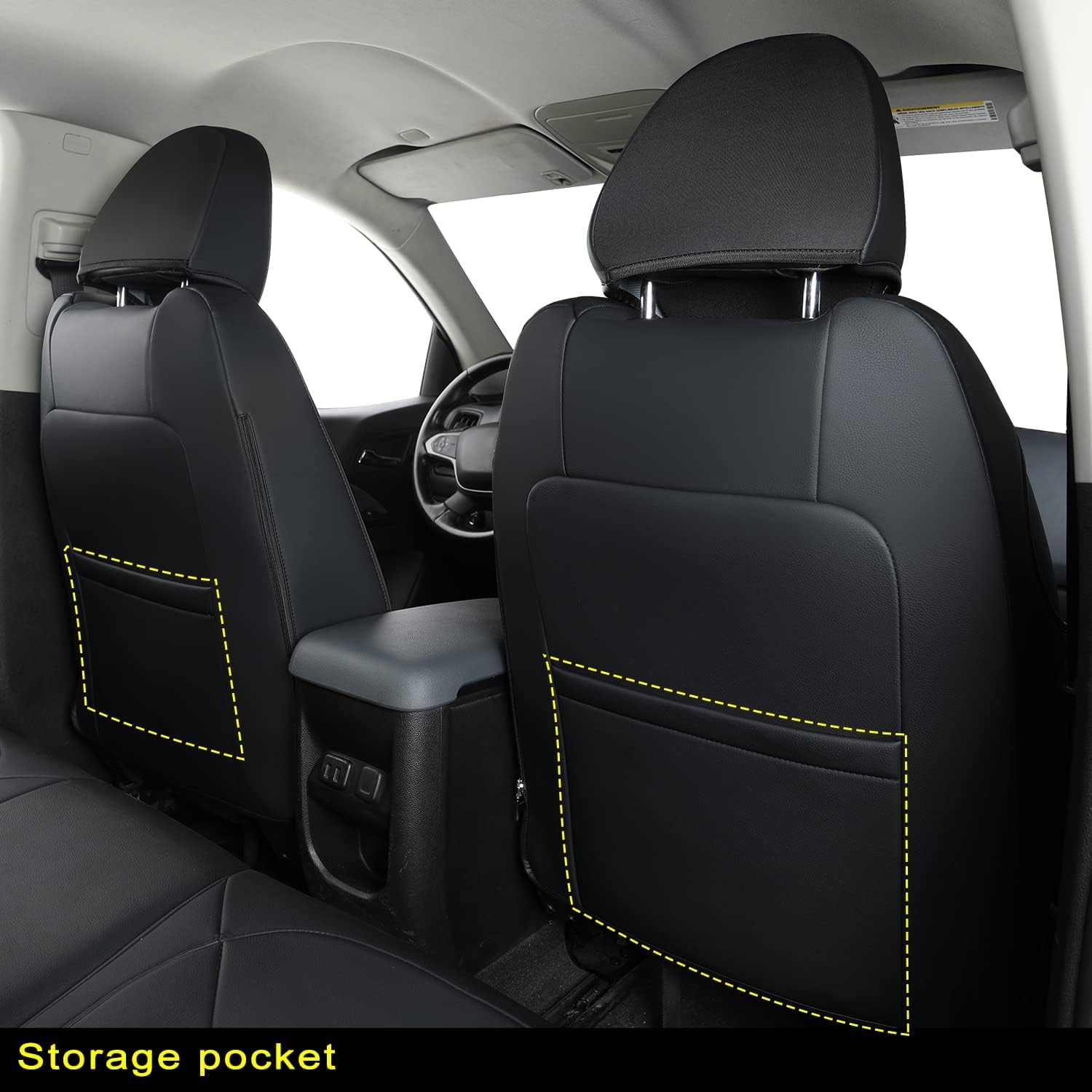 Covertopia GMC Canyon front seat cover with full headrest coverage for total protection.