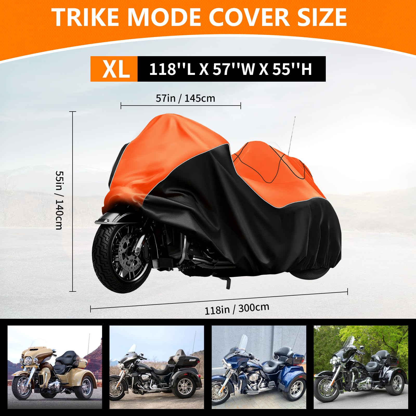 CovERVIN trike cover for Tri Glide Ultra with windproof buckles improves wind protection.